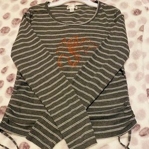 long sleeve shirt size:M - striped shirt/ dragon